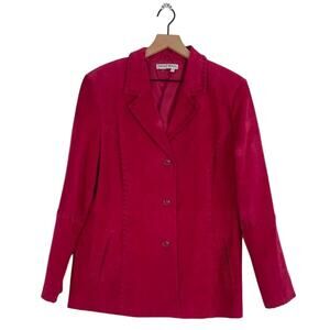 Vintage Pink Suede Leather Jacket Size Large Nancy Bolen Western Classic Cowgirl